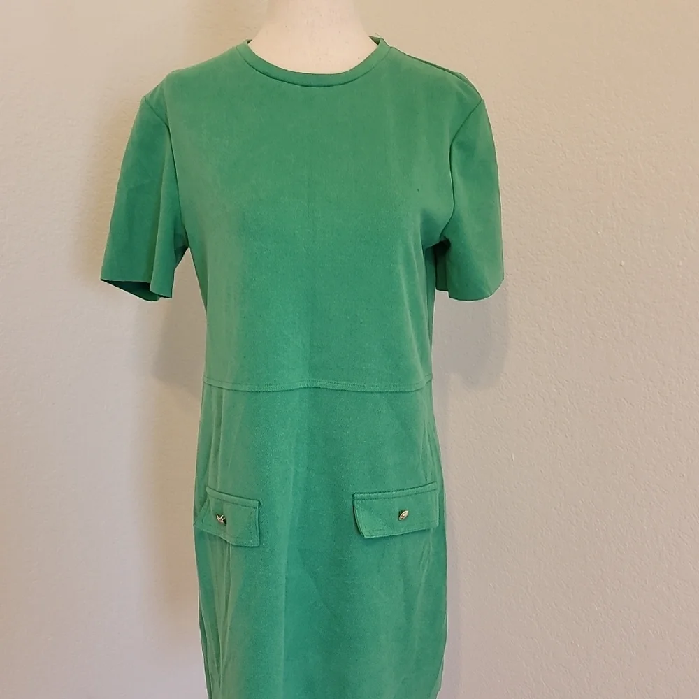 zara green dress short ZARA SHORT SATIN EFFECT WRAP DRESS MID GREEN SIZE